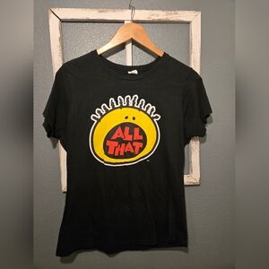 Vintage Nickelodeon "All That" Graphic Tee - 90s Retro Logo - Black
